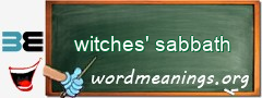 WordMeaning blackboard for witches' sabbath